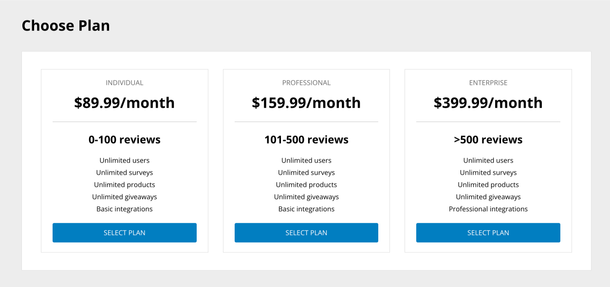 Choose which plan best suits your needs