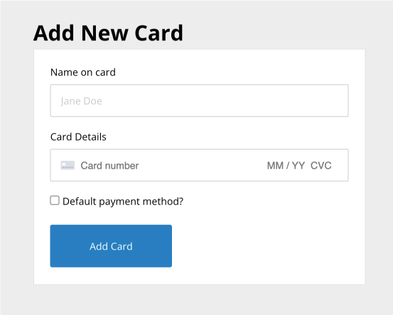 Enter your card information, then click "Add Card"