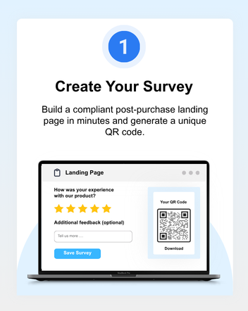 Post-purchase survey builder with QR code insert preview