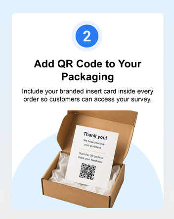 Customer scanning a QR code insert to leave a verified Amazon review