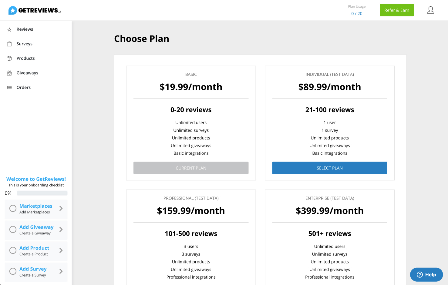 Click the "Select Plan" button on whichever plan you would like to upgrade or downgrade to.