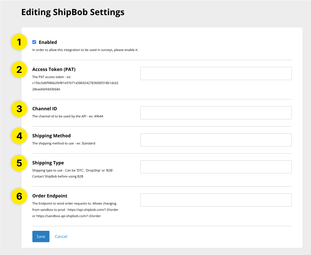 ShipBob Settings